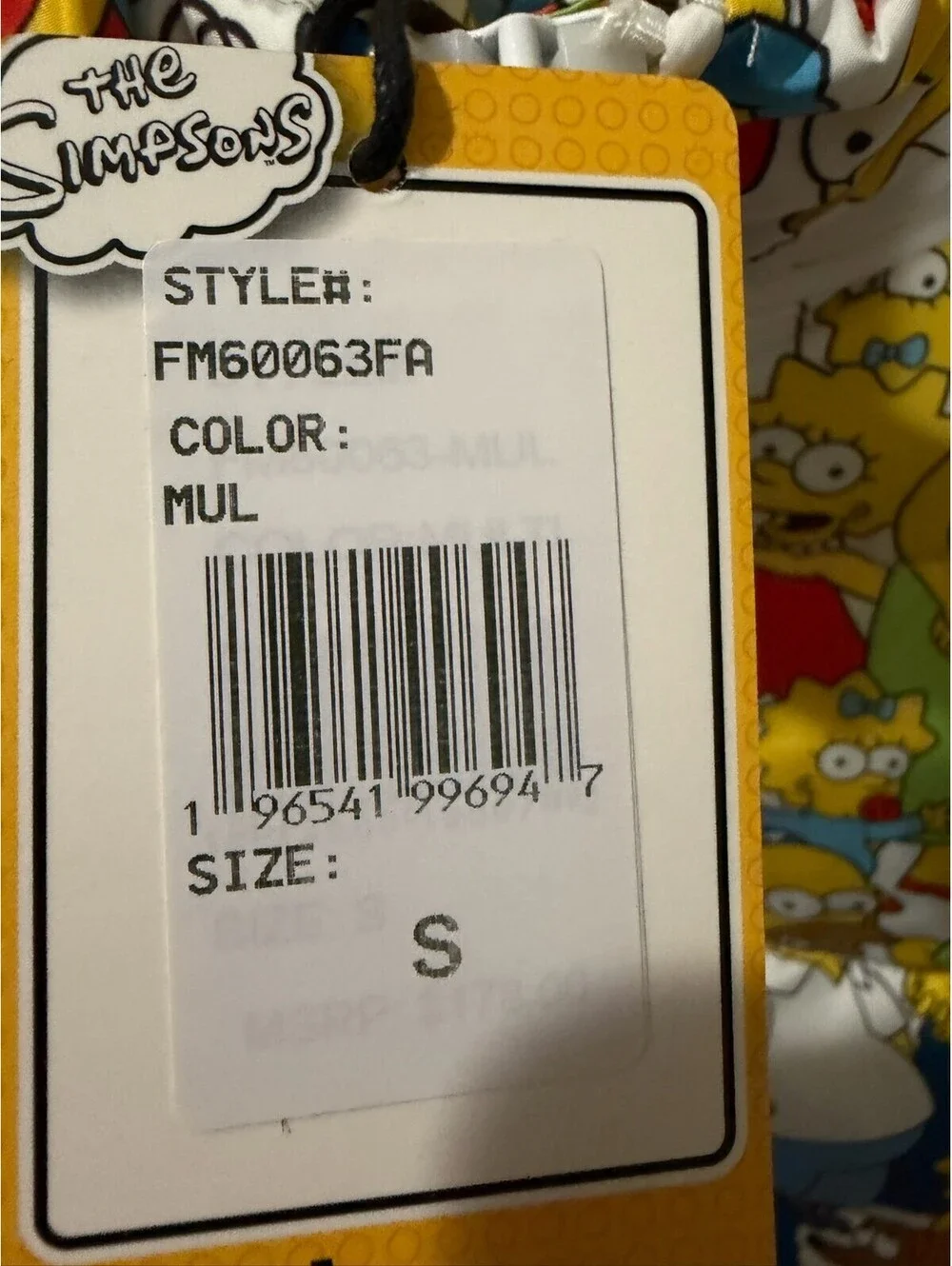 The Simpsons Puffer Jacket Adult Small Full Zip All Over Print Cartoon Coat